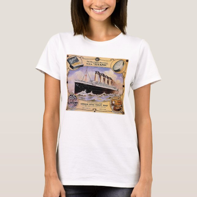 Camiseta Anúncio titânico do sabão do vintage (Frente)