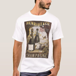 Camiseta Anúncio Vintage Para Champanhe Henriot & Co. Rheim