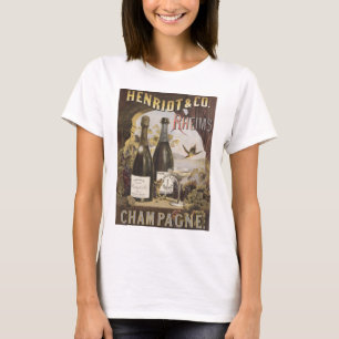 Camiseta Anúncio Vintage Para Champanhe Henriot & Co. Rheim