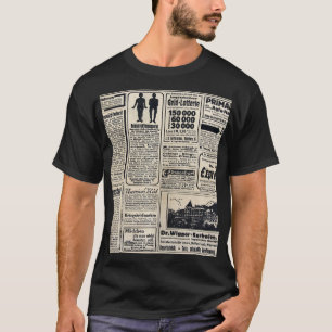 Camiseta Anúncios antigos em jornais alemães 1917