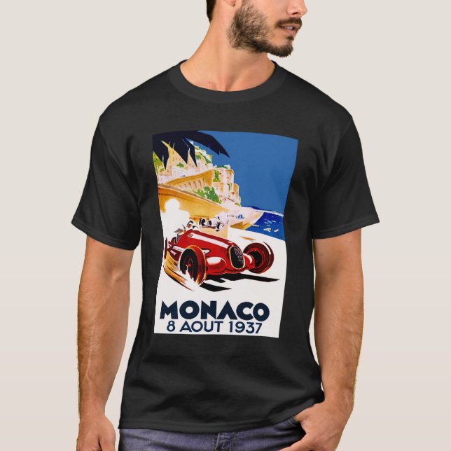 Camiseta Anúncios de corridas automáticas do MONACO GRAND P (Frente)