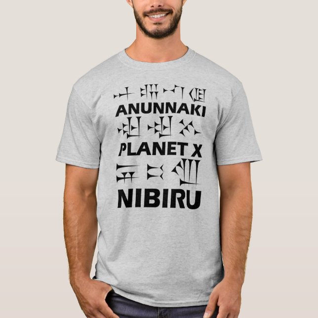 Camiseta Anunnaki, Nibiru, Planeta X, (Preto) (Frente)