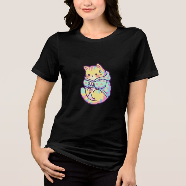 Camiseta Anxious But Cute Cat (Frente)