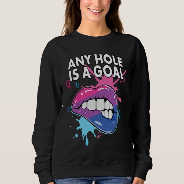 Camiseta Any Hole Is A Goal Bisexual Rainbow Pride Bisexual (Frente)