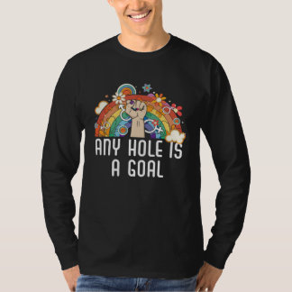 Camiseta Any Hole Is A Goal Bisexual Rainbow Pride Bisexual
