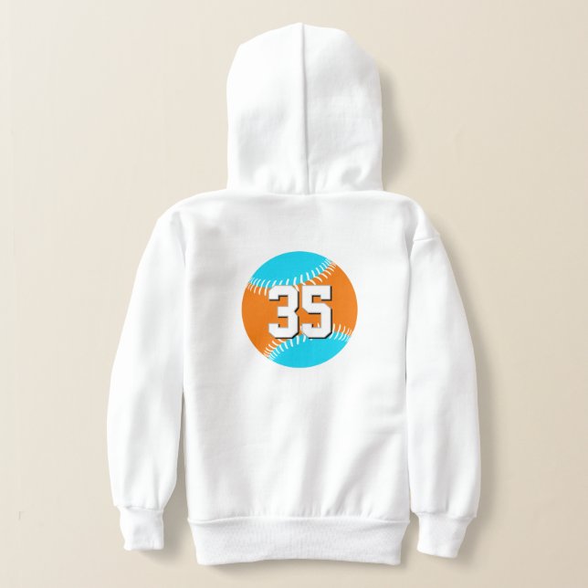 Camiseta ANY team colors w jersey number softball baseball (Postura das costas)