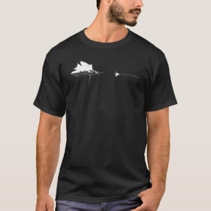Camiseta Anzol de pesca com isca Gráfica Linha Peixe Agulhã