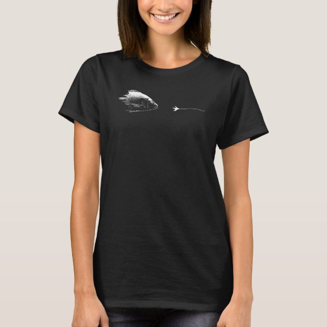 Camiseta Anzol de pesca com isca Gráfico Linha Peixe Robalo (Frente)