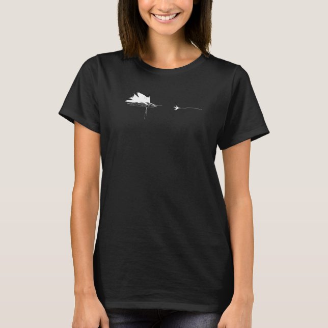Camiseta Anzol de pesca com mosca gráfico Linha Peixe Agulh (Frente)
