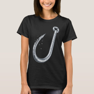 Camiseta Anzol de Pesca Metálico com Gotículas de Água no T