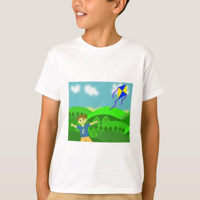 Camiseta Ao ar livre brincando de pipa (Frente)