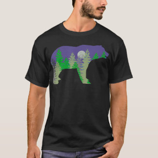 Camiseta Ao Ar Livre Vida Selvagem Urso Negro Acampamento T