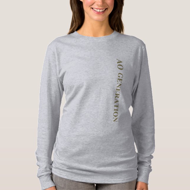 Camiseta AO de mangas compridas para mulheres (Frente)