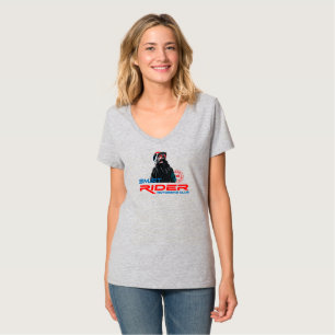 Camiseta Ao Vivo (Motocicleta) Pescoço-V feminino