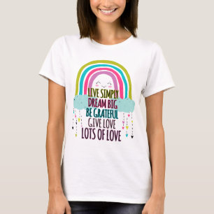 Camiseta Ao Vivo Sonhe Grande Seja Grata Dê Amor