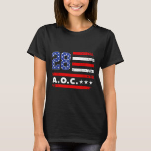 Camiseta Aoc 2028 A.c. 2028 Para Presidente Americano Flag