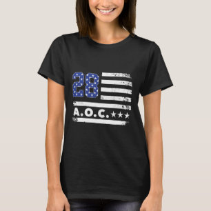 Camiseta Aoc 2028 A.c. 2028 Para Presidente Americano Flag