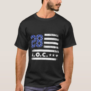 Camiseta Aoc 2028 A.c. 2028 Para Presidente Americano Flag