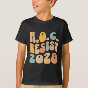 Camiseta Aoc 2028 Para Presidente Resiste Wavy Alexandria O