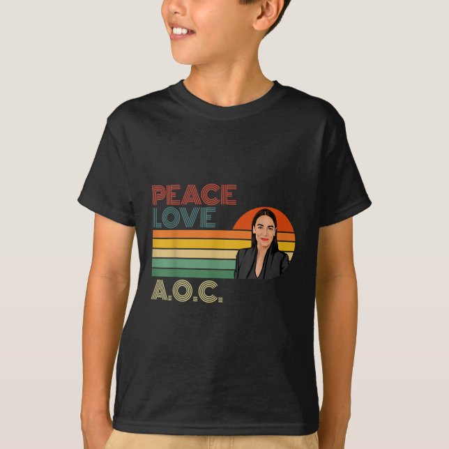 Camiseta Aoc Alexandria Ocasio-cortez Primeiro Presidente F (Frente)