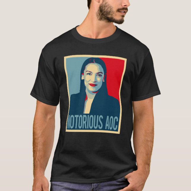 Camiseta AOC notório Alexandria Ocasio Cortez (Frente)
