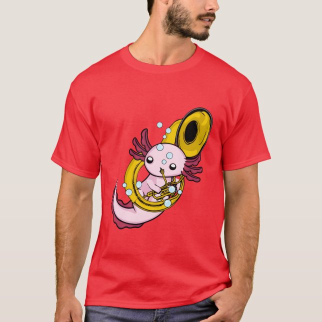 Camiseta Aolotl Playing Sousaphone Marching Band retro (Frente)