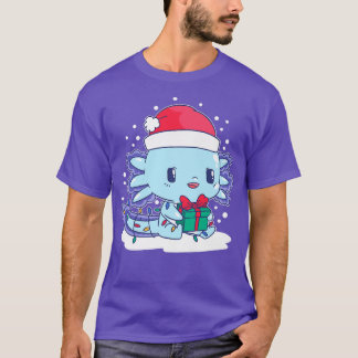 Camiseta Aolotl Santa Hat Xmas Luzes Cute Kawaii Aolotl Ch