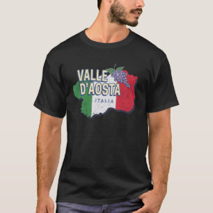 Camiseta Aosta Valley Itália Retro Region Map Vintage Souve