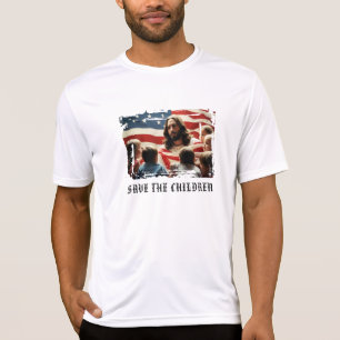 Camiseta *~* AP27 Crianças Cristãs Patrióticas Sinalizador 