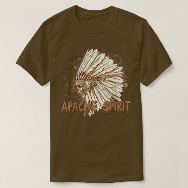 Camiseta Apache Head Spirit Costume Cool Easy Halloween Gif (Frente do Design)