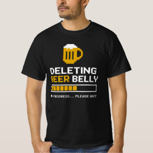Camiseta Apagando a Chave de Cerveja Aguarde Carregando o B