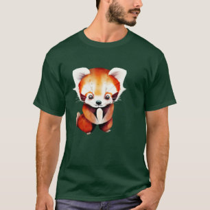 Camiseta Apaixonado pelo Panda Vermelho Kawai