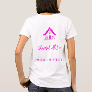 Camiseta Apaixonado por chá de fraldas de casa rosa
