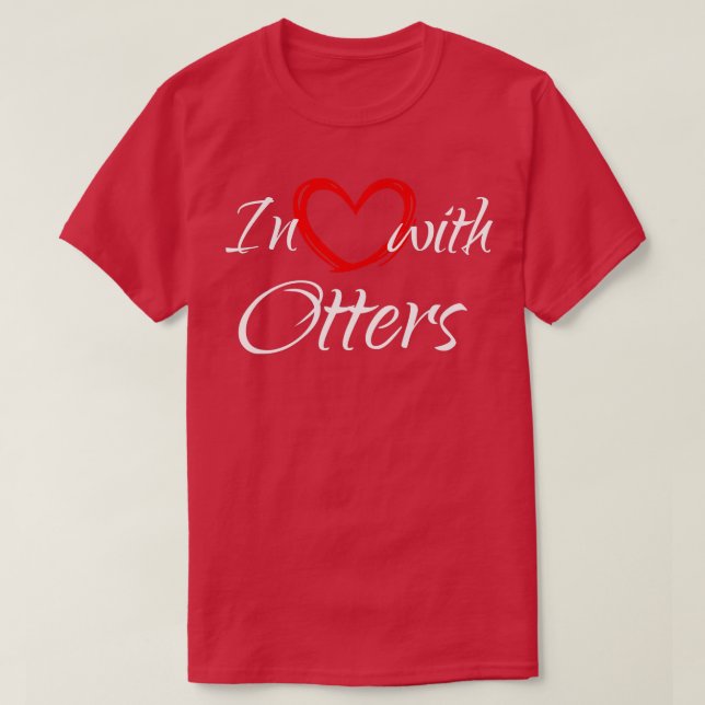 Camiseta Apaixonado Por Otters, Eu Adoro Otters (Frente do Design)
