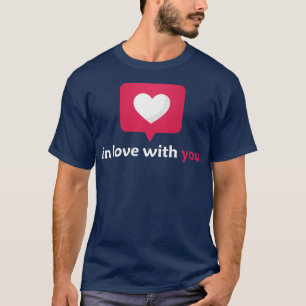 Camiseta apaixonado por você homens e mulheres adorável ani