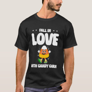 Camiseta Apaixone-se Por Candy Corn Feliz Véspera De Hallow