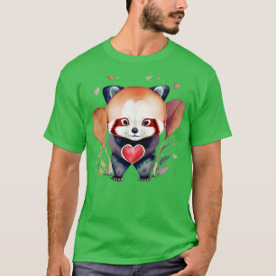 Camiseta Apaixonem-se por este Panda Vermelha Kawai