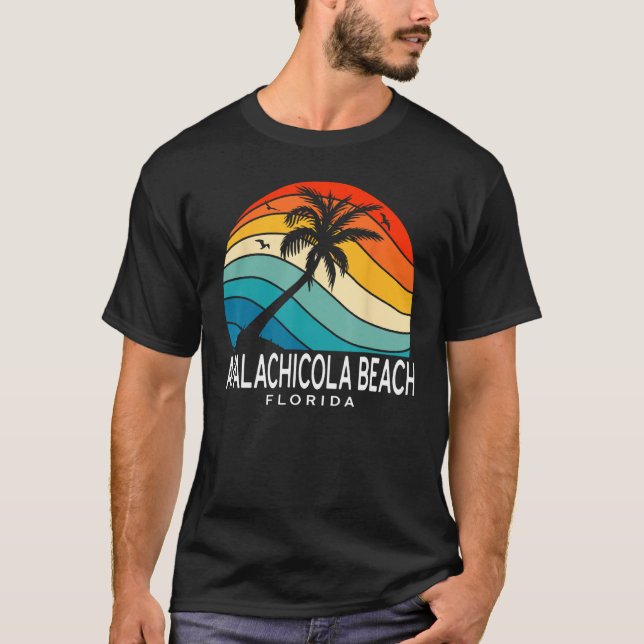 Camiseta Apalachicola Beach Florida Beach Palm Tree Souveni (Frente)