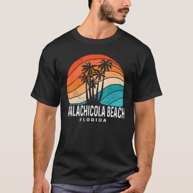 Camiseta Apalachicola Beach Florida Palm Tree Beach Souveni (Frente)