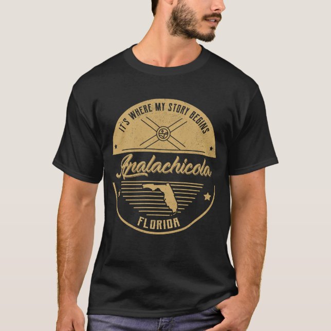 Camiseta Apalachicola Flórida É onde minha história começa (Frente)