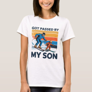 Camiseta Apanhado Pelo Meu Filho Esqui Divertido Para Famíl