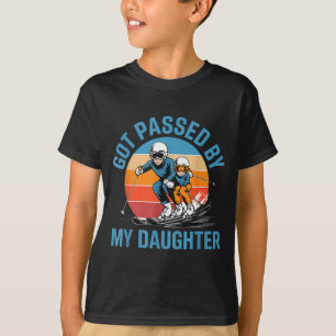 Camiseta Apanhado Pelo Pé pela Minha Filha Pai Esquiando En