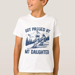 Camiseta Apanhado Pelo Pé pela Minha Filha Retro Divertido