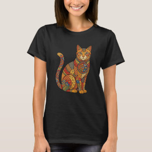 Camiseta Aparelho Torácico Ocular Felino em Mosaico Catalão