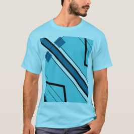 Camiseta Aparência Abstrato Geométrica de Grelha Negra Negr