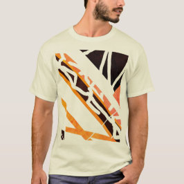 Camiseta Aparência Abstrato MCM de Formas Diagonais Pretas