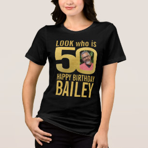 Camiseta aparência de 50 anos de idade personalizado com fo