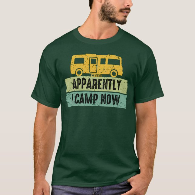 Camiseta Aparentemente eu Acampo Agora Acampamento Acampame (Frente)