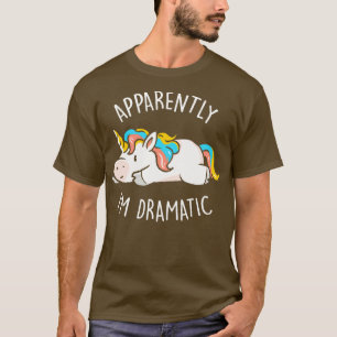 Camiseta Aparentemente Sou Dramático Cute Engraçado Unicórn