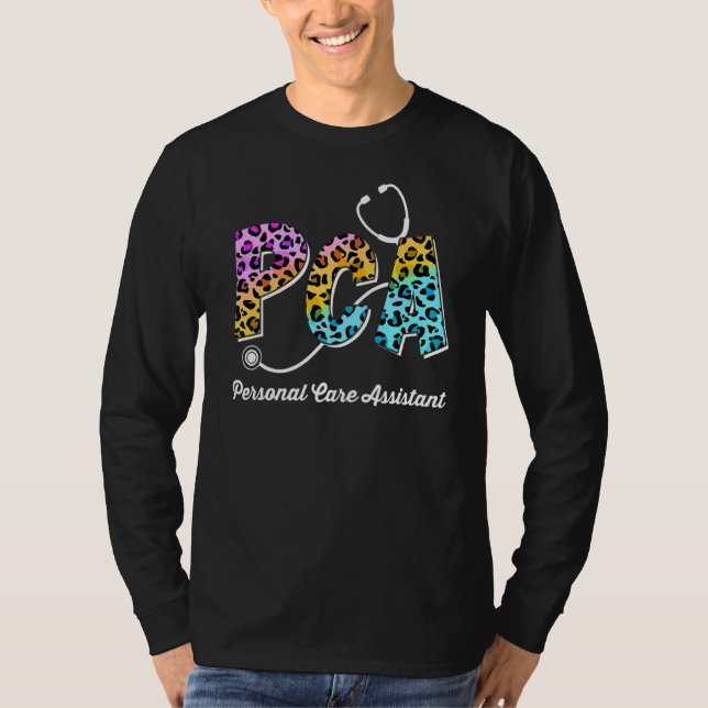 Camiseta Apc Para Enfermeiras Leopardo Assistente De Assist (Frente)